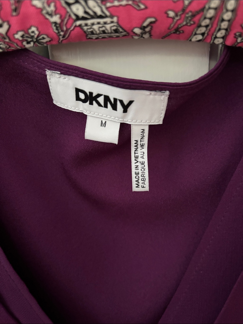 DKNY Plum V-Neck Short Sleeve Blouse - Picture 2 of 4